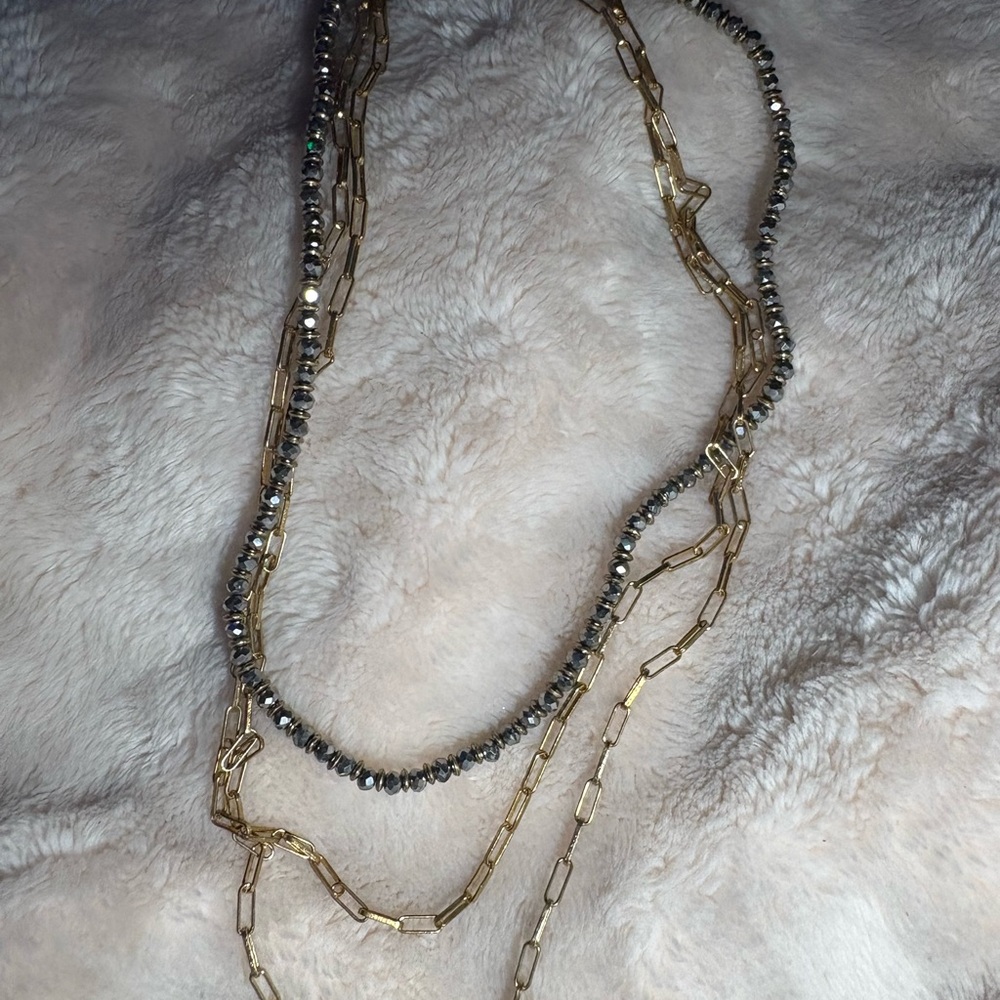 Chic Gold and Silver Layered Necklace